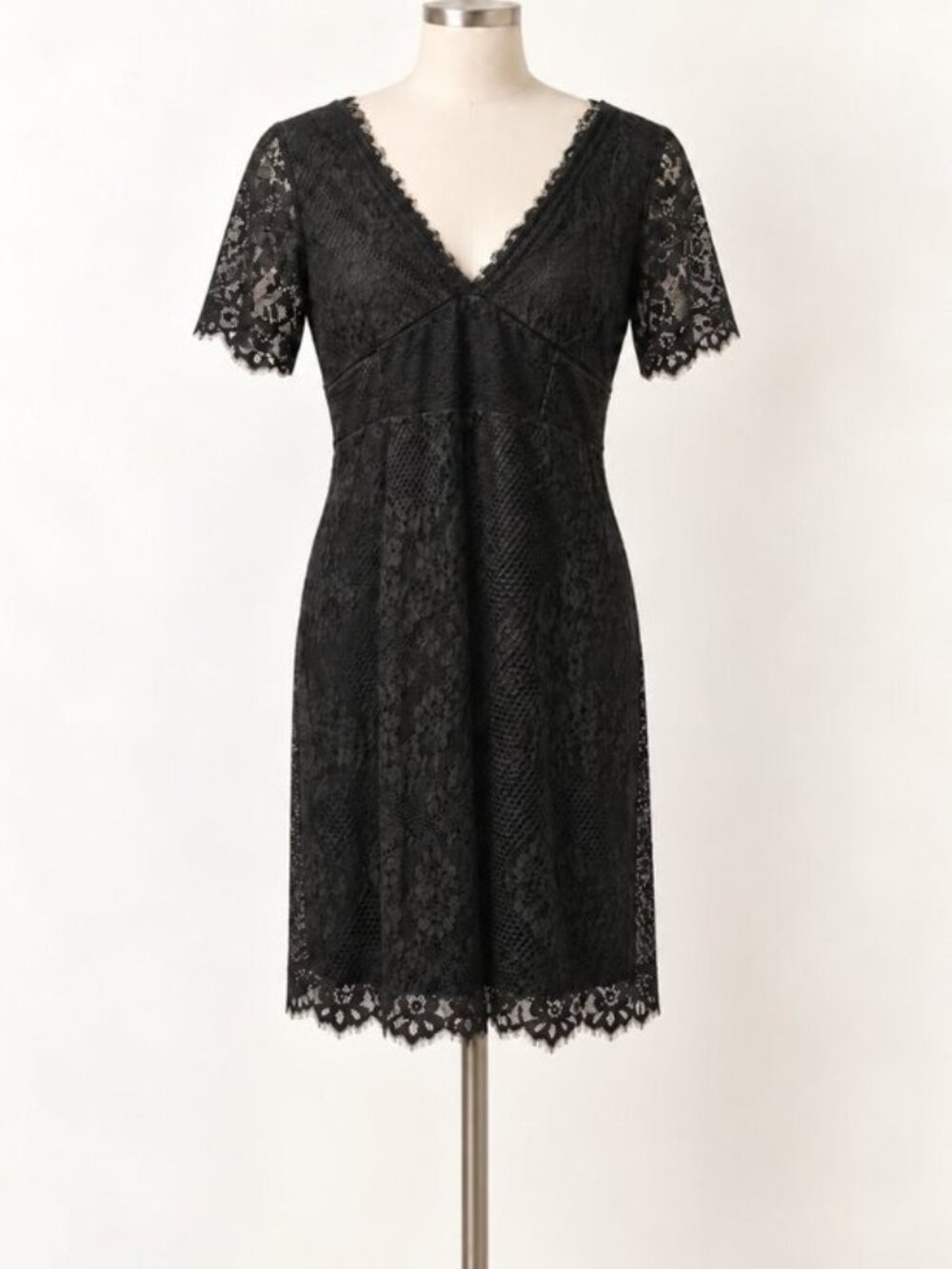 Elegant Black Lace Midi Dress Cocktail Evening Party